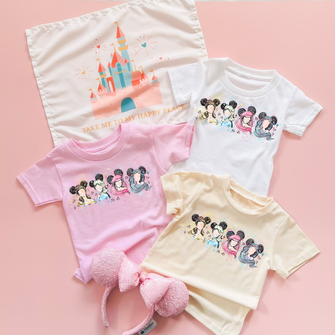 Watercolor Princess Crew Tee/Crew