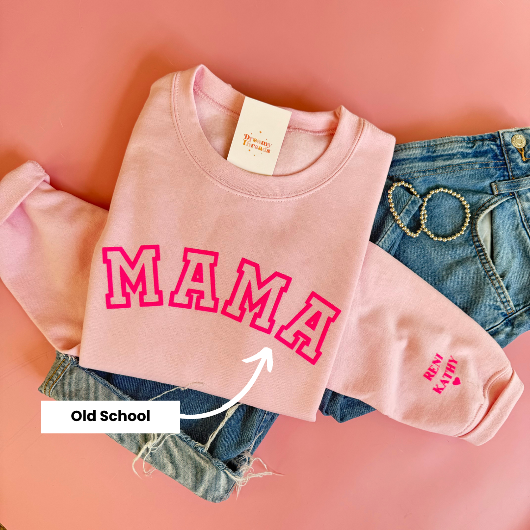 MAMA Embossed Custom Sweatshirt - Beige