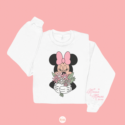 Blooming Minnie Signature Sweatshirt - White