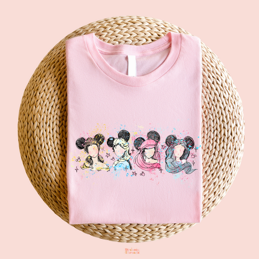 Watercolor Princess Crew Tee/Crew