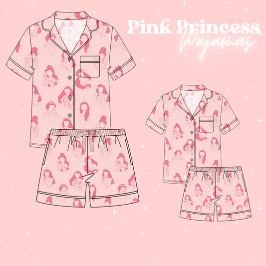 Pink Princess Pjs Adult/Toddler