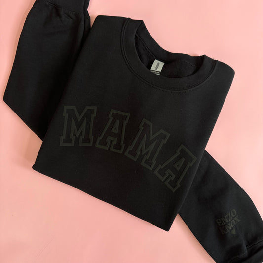 MAMA Embossed Custom Sweatshirt - Black