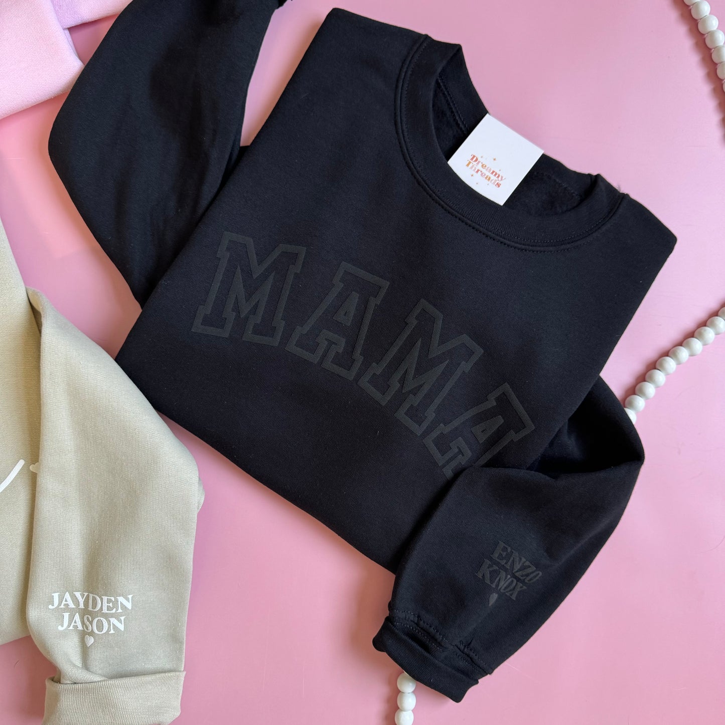 MAMA Embossed Custom Sweatshirt - Black