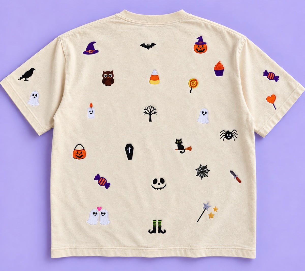 Halloween Doodle Embroidered Tee & Sweatshirt