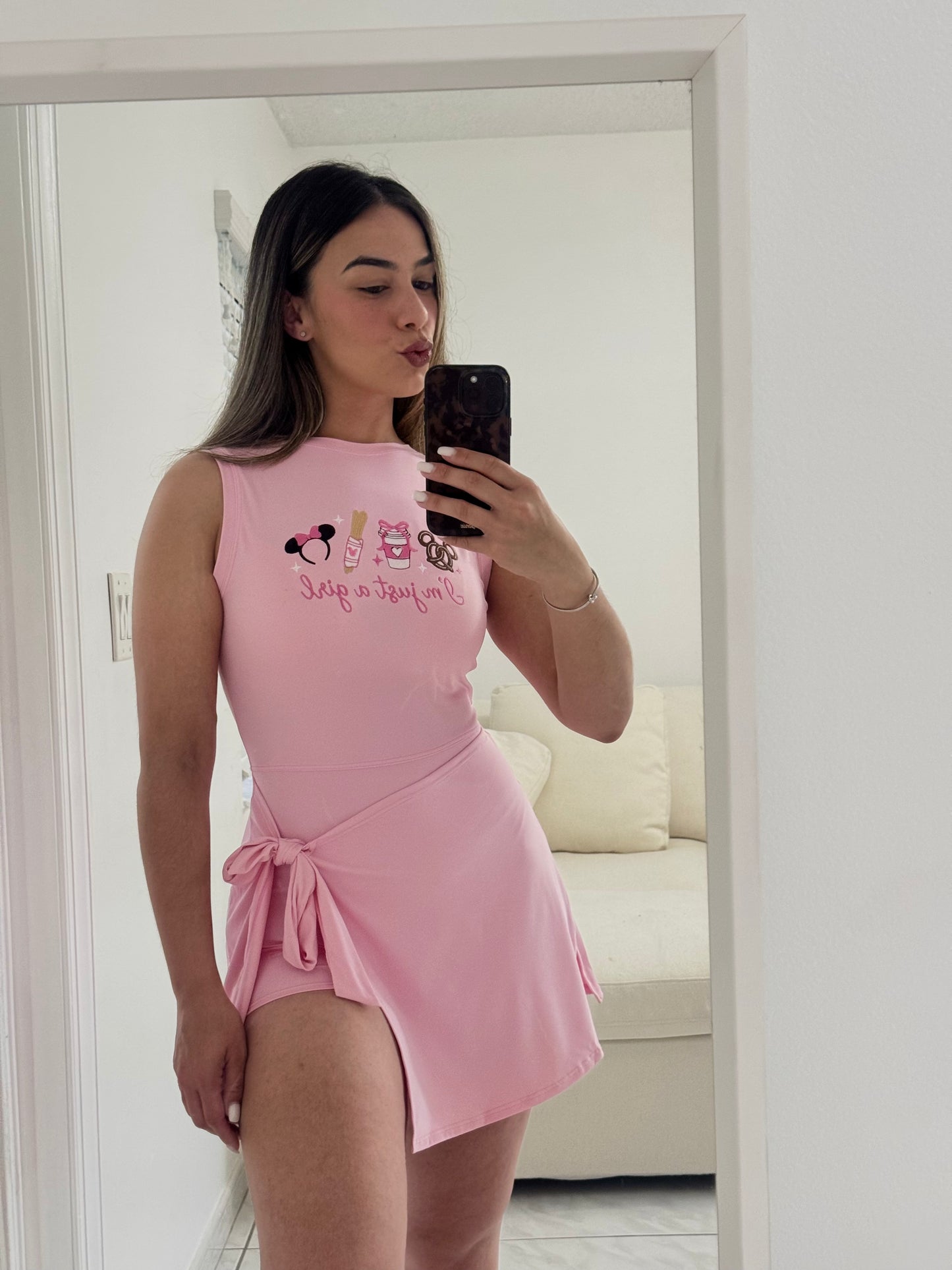 Just a Girl EMBROIDERED Athletic Dress