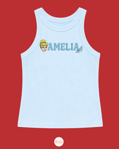 Blue Customizable Embroidered Tank