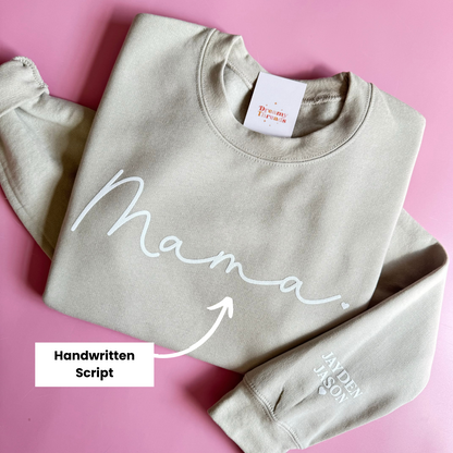 MAMA Embossed Custom Sweatshirt - Pink