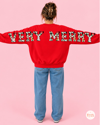 Red Very Merry Crewneck Sweatshirt