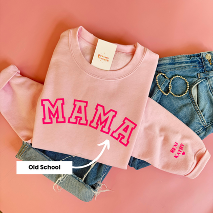 MAMA Embossed Custom Sweatshirt - Pink