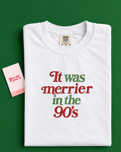 It Was Merrier in the 90s Embroidered Tee/Sweatshirt