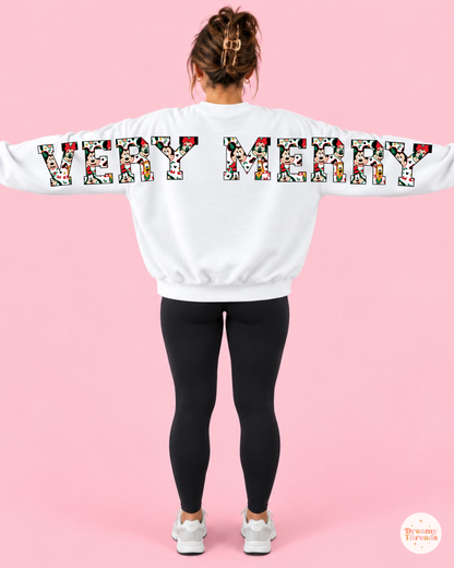 White Very Merry Crewneck Sweatshirt