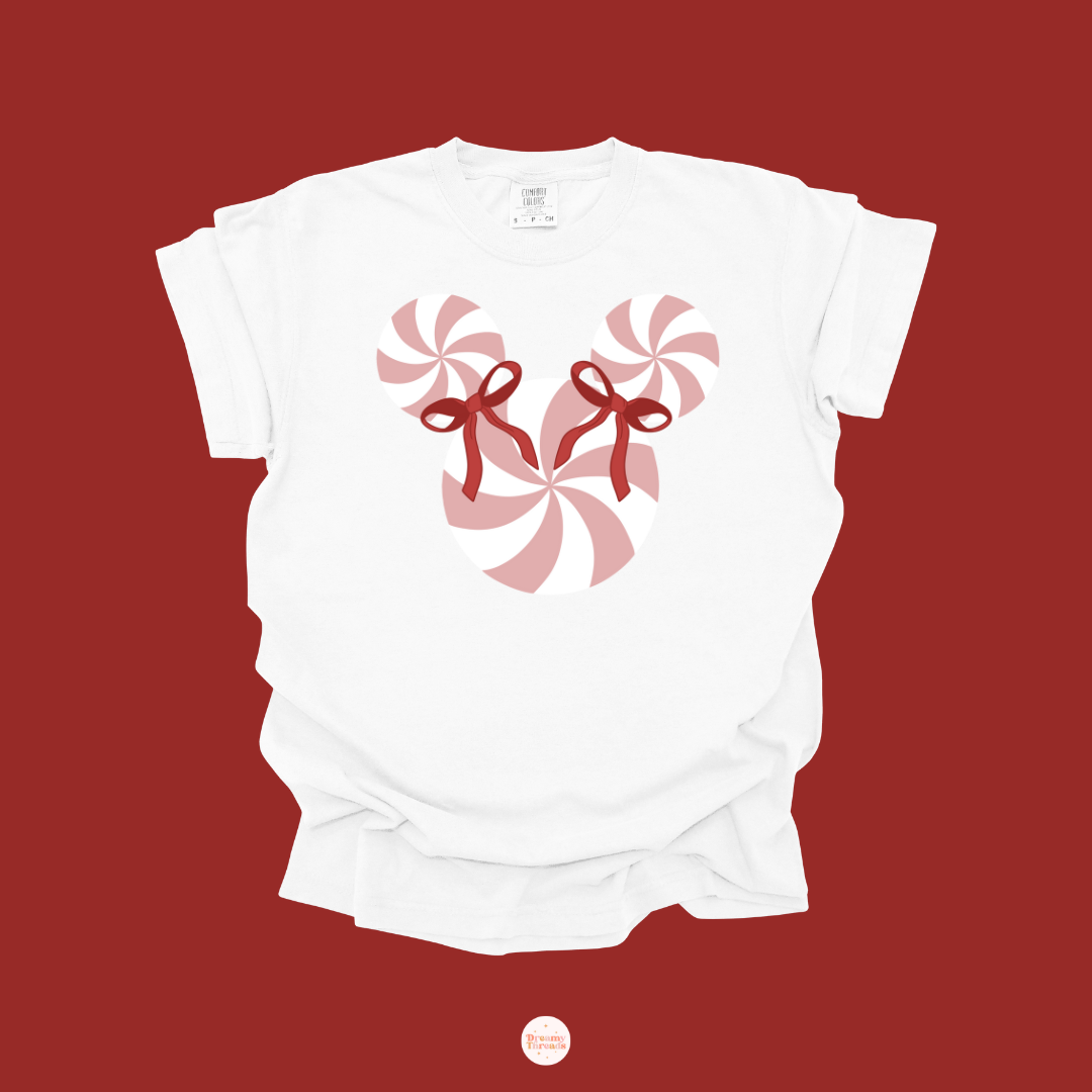 Red Coquette Peppermint Mouse Tee/Crew