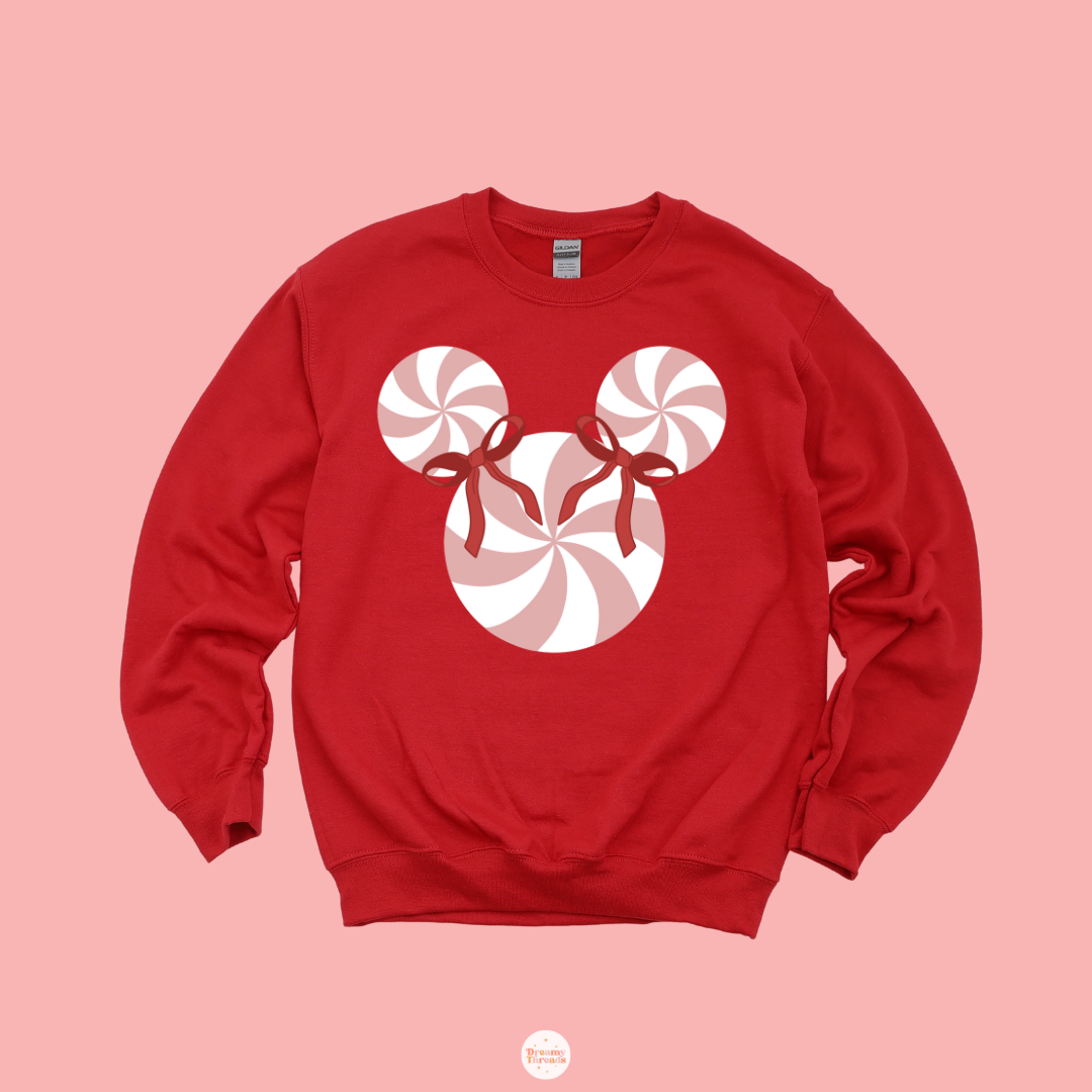 Red Coquette Peppermint Mouse Tee/Crew