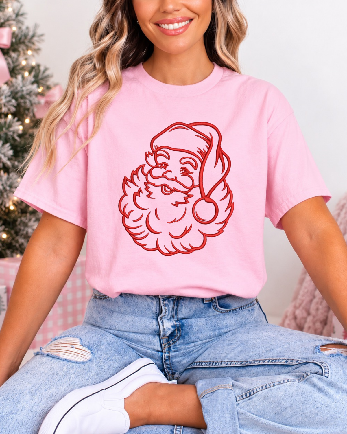 Vintage Santa Embroidered Tee/Sweatshirt