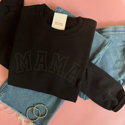 MAMA Embossed Custom Sweatshirt - Black