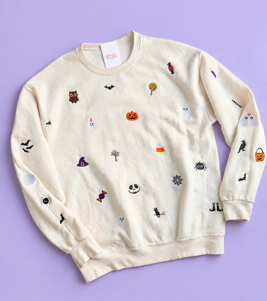 Halloween Doodle Embroidered Tee & Sweatshirt