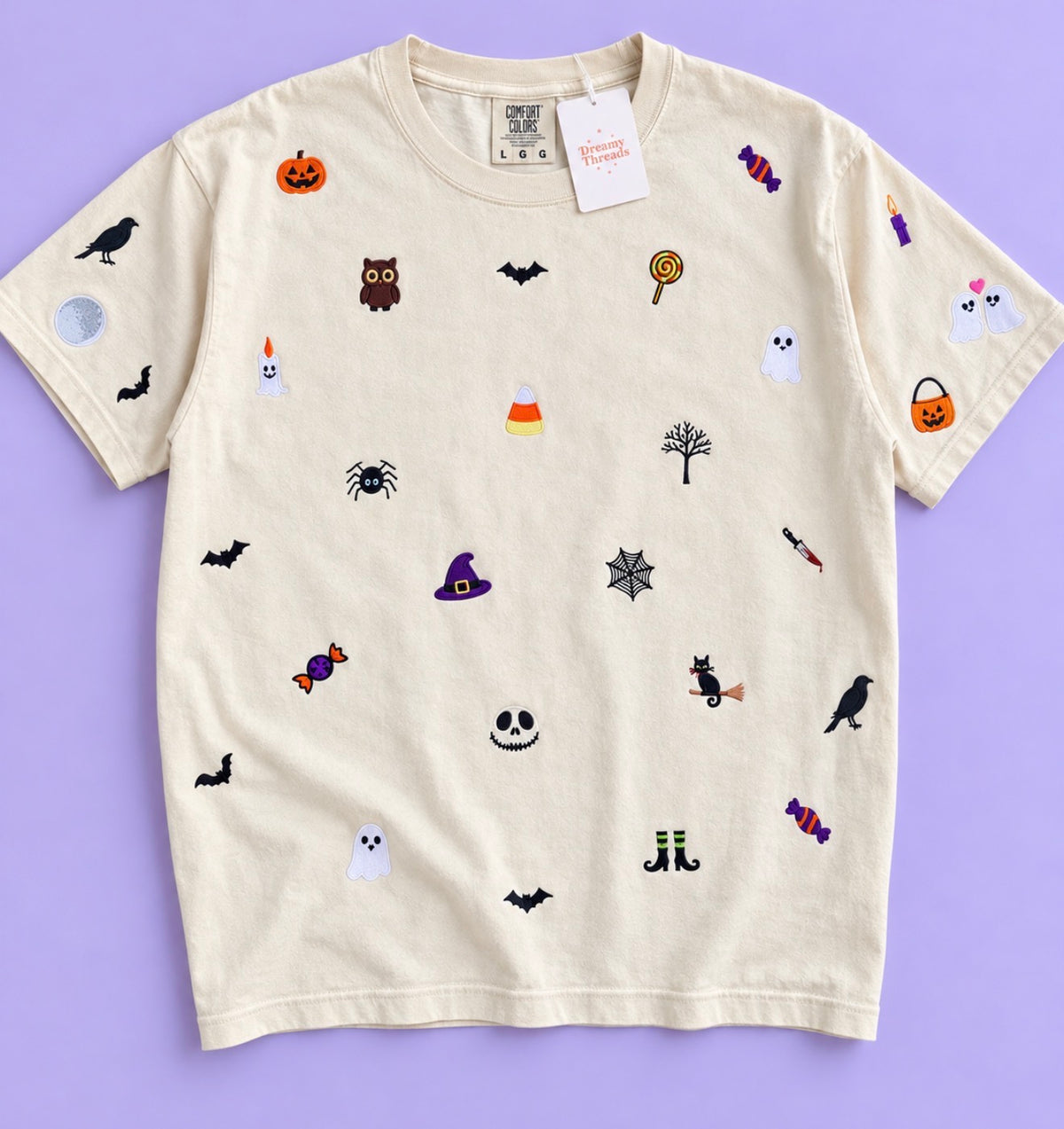 Halloween Doodle Embroidered Tee & Sweatshirt