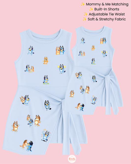 Blue Dog Mommy & Me Athletic Dress