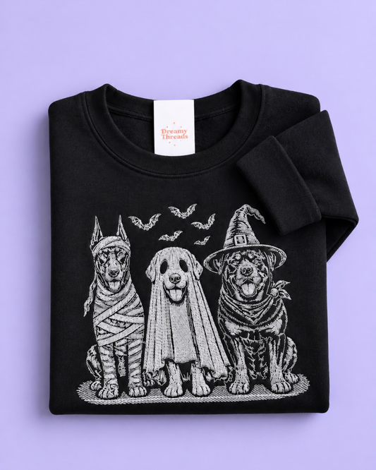 Spooky Dogs Embroidered Tee/Sweatshirt