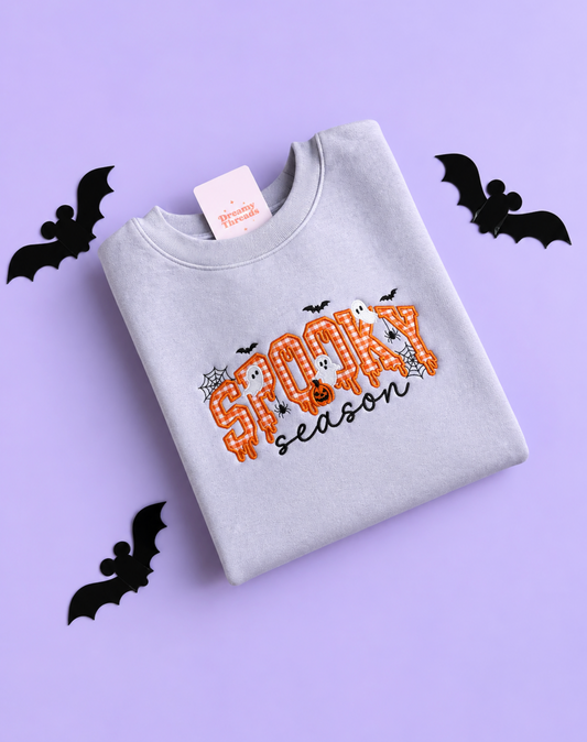 Spooky Season Appliqué Embroidered Tee & Sweatshirt